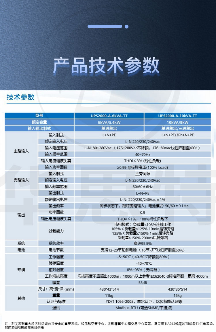 华为UPS不间断电源 UPS2000-A-10KTTL